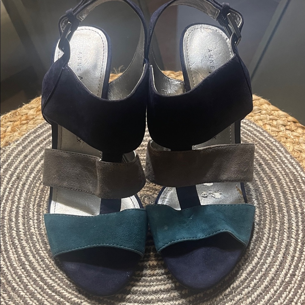 Anne‎ Klein Navy and Teal Sandals